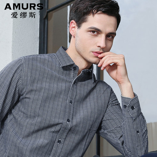 amurs/爱缪斯纯棉进口长袖衬衫