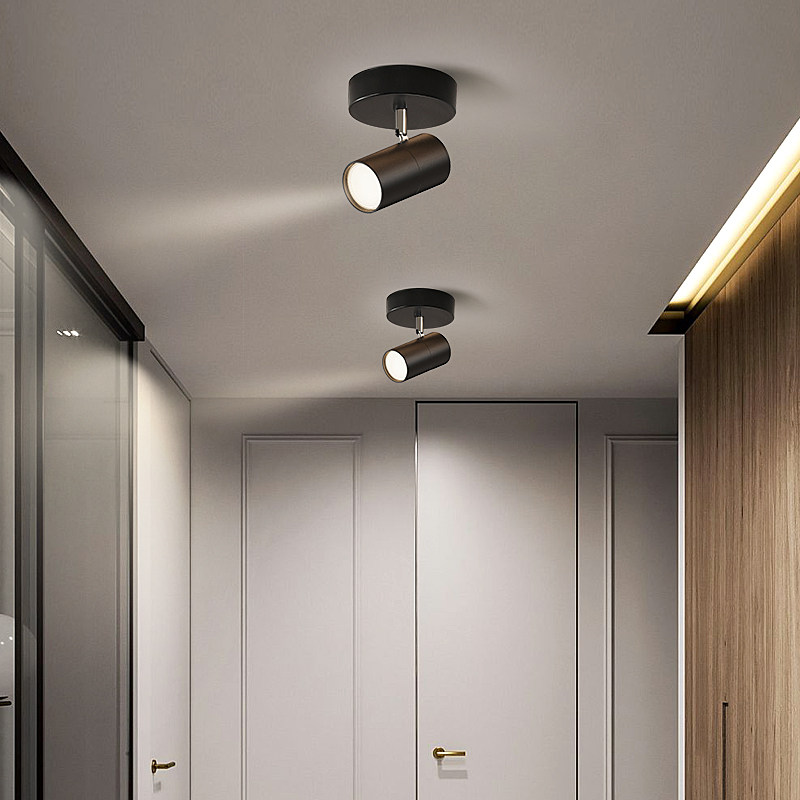 轨道灯射灯led天花灯明装客厅无主灯照明长条走廊过道灯玄关筒灯