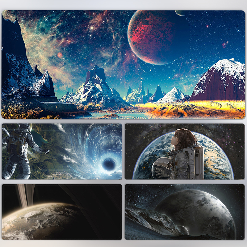 宇宙太空鼠标垫超大号唯美高级感防滑办公桌垫水洗学生宿舍书桌垫