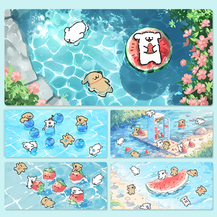 小白狗鼠标垫可爱卡通治愈系女生电脑办公电脑滑鼠垫宿舍书桌垫子