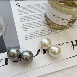 抖音花姐同款耳钉圆形大珠珠耳钉