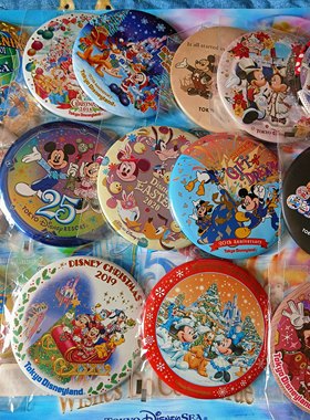 日本东京吧唧徽章大饼章米妮米奇 唐老鸭 25周年胸针胸章
