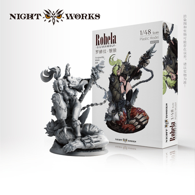 夜之工坊NightWorks 赏金猎人银狼 1/48塑料拼装模型原创微缩系列