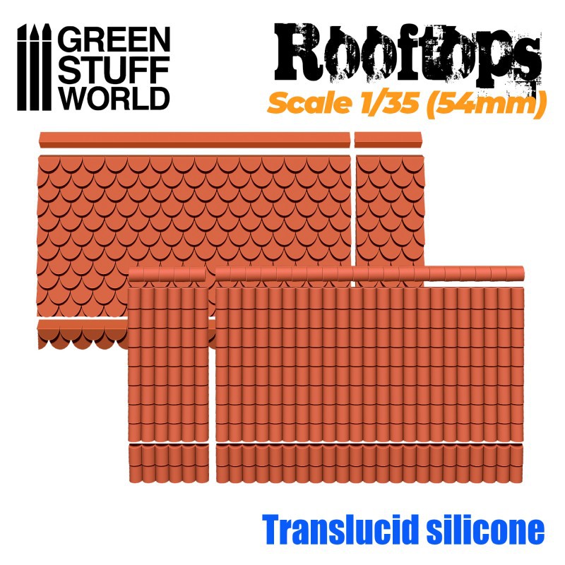 GSW green stuff world硅胶模具-屋顶 1/35 (54mm)/1/48 (30mm)