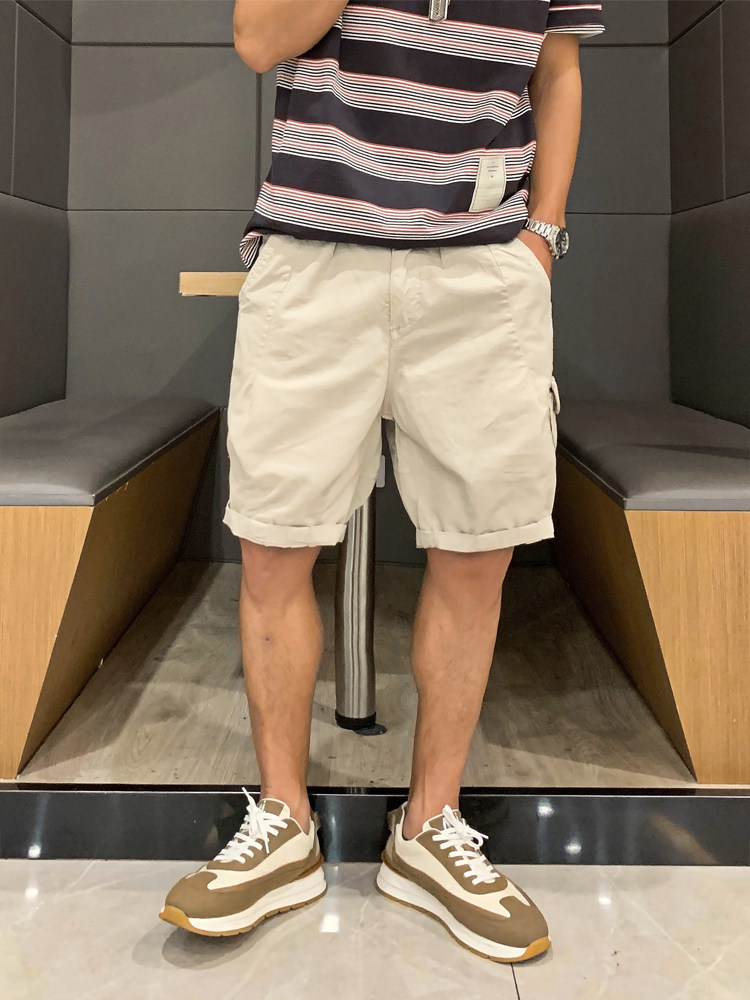 夏季新美式休闲水洗吊裆工装短裤裤男宽松2021潮流青年百搭五分裤