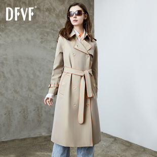DFVF伊元素风衣女2026春秋新款百搭变色龙英伦风长款