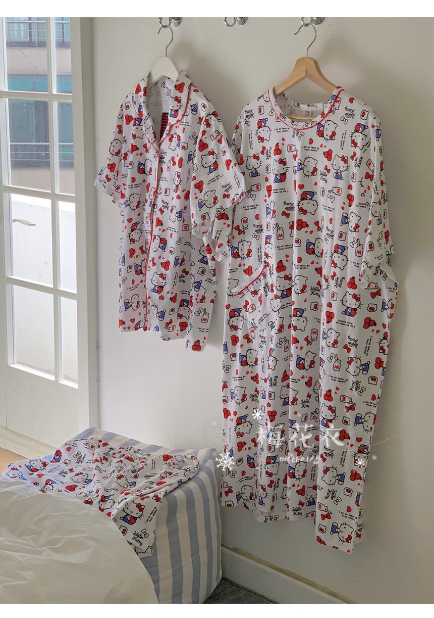 凯蒂猫女纯棉韩国家居服套装卡通