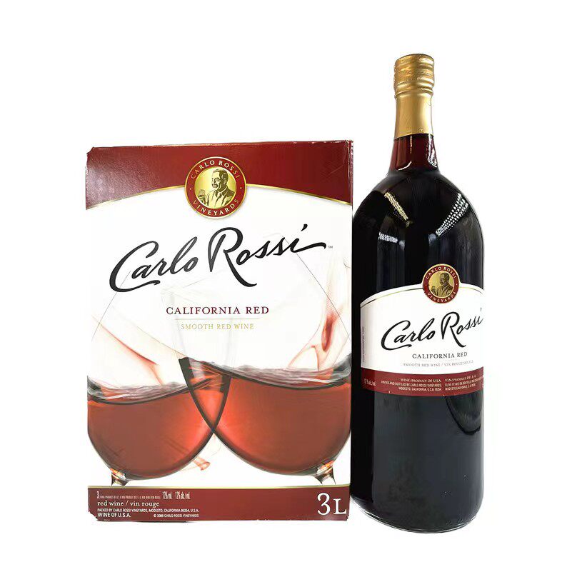 美国原装进口加州乐事红酒3L盒装红酒双杯红酒6斤装加州红酒