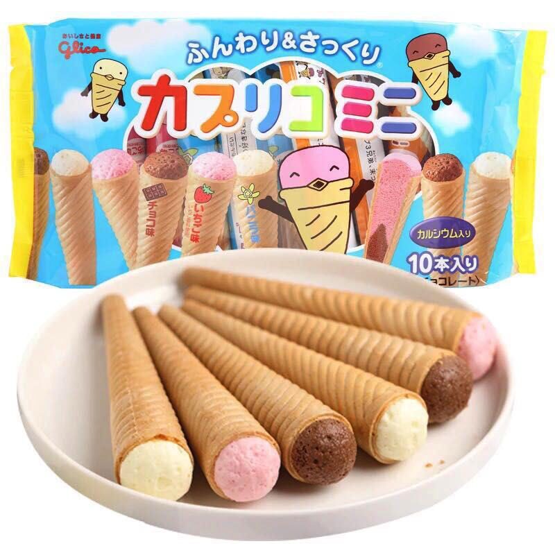 日本进口 膨化网红零食固力果glico格力高冰淇淋巧克力雪糕筒饼干