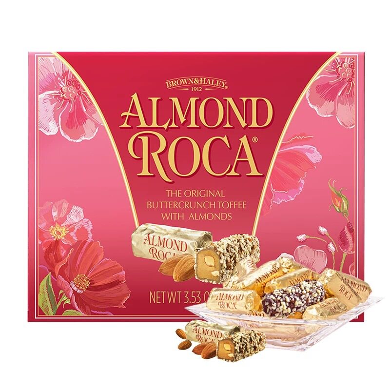 美国进口年货 乐家杏仁糖ROCA乐嘉扁桃仁巧克力糖200g精选礼盒