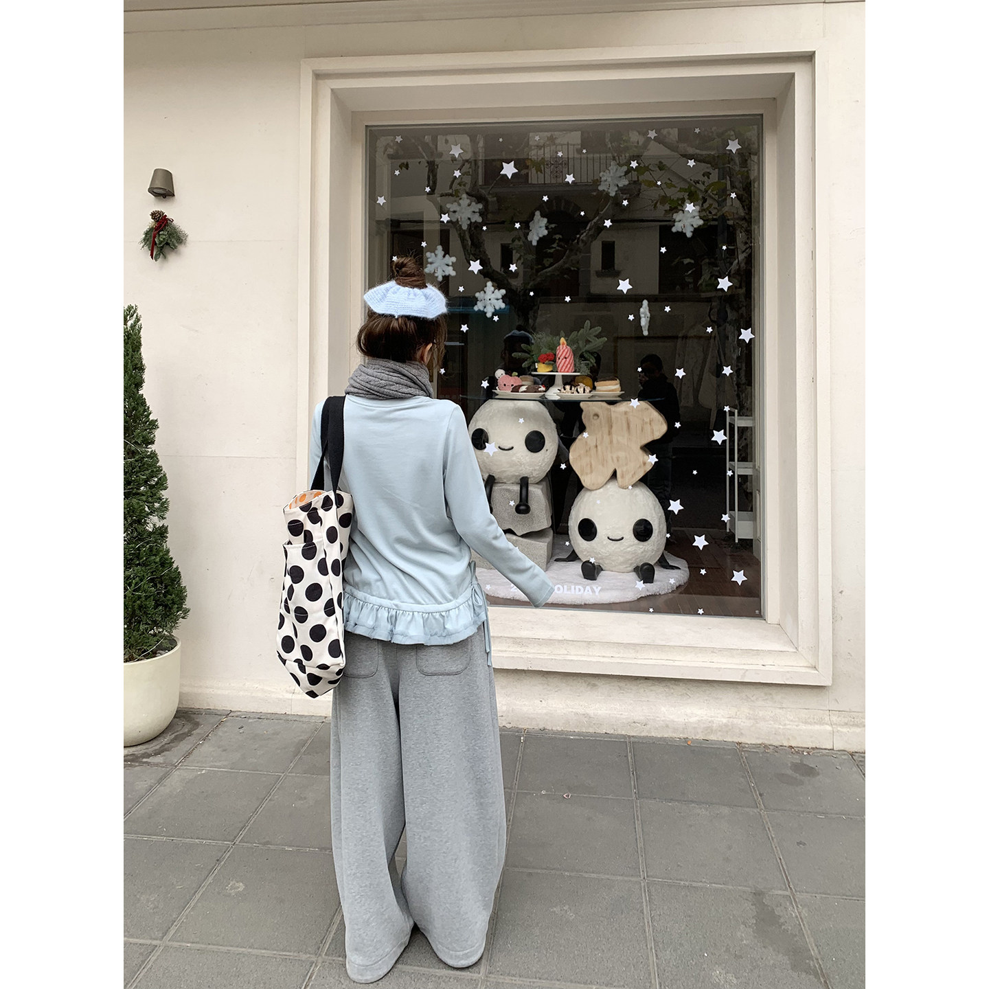 荒荒家 抽绳花边长袖T2026春秋新款宽松法式少女打底内搭外穿女