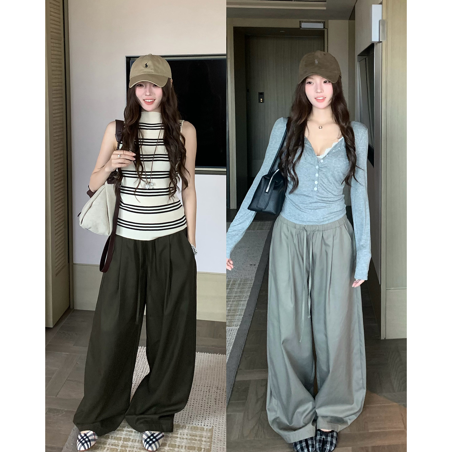 荒荒家弯刀阔腿裤休闲裤图片