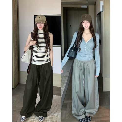 荒荒家弯刀阔腿裤休闲裤