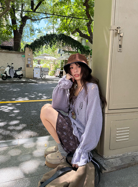 荒荒家紫色碎花吊带裙2025秋季新款法式少女无袖内搭背心连衣短裙