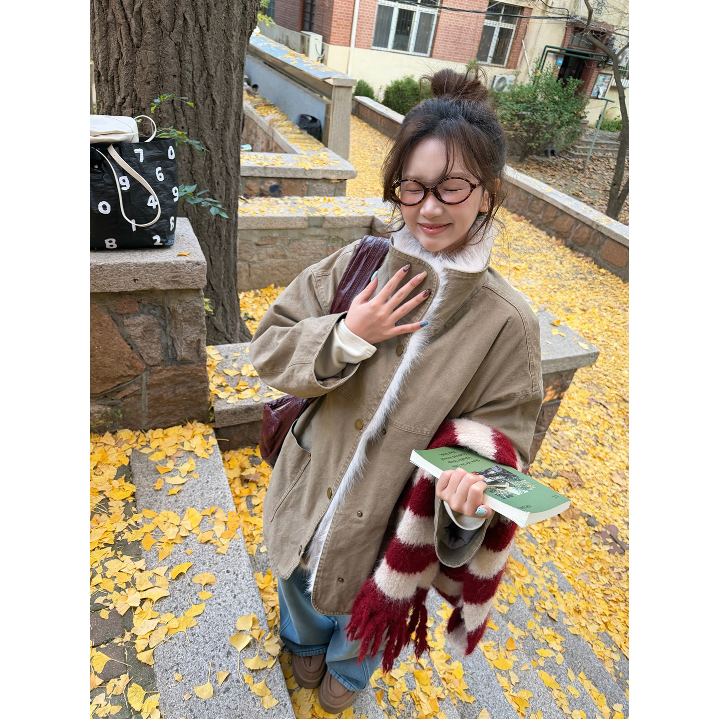 荒荒家做旧毛绒茸大外套