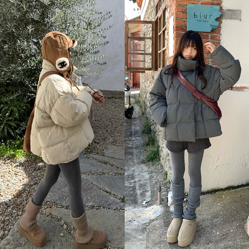 荒荒家立领羽绒服白鸭绒外套