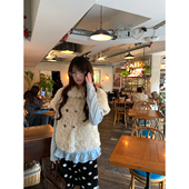 新款 荒荒家短袖 毛绒茸外套2025冬季 宽松小众设计杏色仿羔毛皮草女