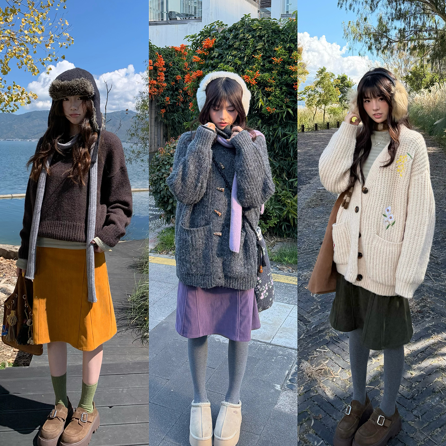 荒荒家灯芯绒磨毛半身裙