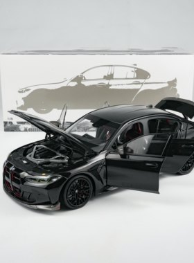 MINICHAMPS 1:18 宝马 M3 CS 2023 黑色金属漆 合金全开车模型