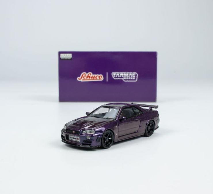 【现货】Tarmac Works 1:64日产天际线 GT-R R34魔术紫车模型-封面