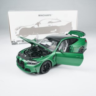 MINICHAMPS 1:18 宝马 BMW M4 - 2024 -金属绿 合金全开车模型