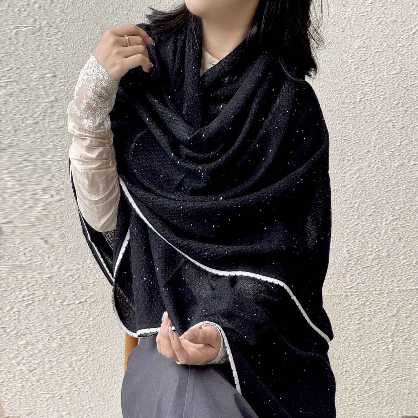 小香风针织撞色包边山羊绒围巾女外搭时尚保暖空调披肩秋冬礼物,服饰配件/皮带/帽子/围巾,围巾/丝巾/披肩,淘宝优惠券,粉丝福利购,淘宝优惠卷