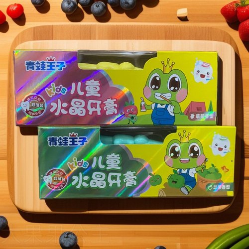 青蛙王子儿童牙膏水果味含氟不辣口水晶牙刷套装婴幼儿防蛀小宝宝