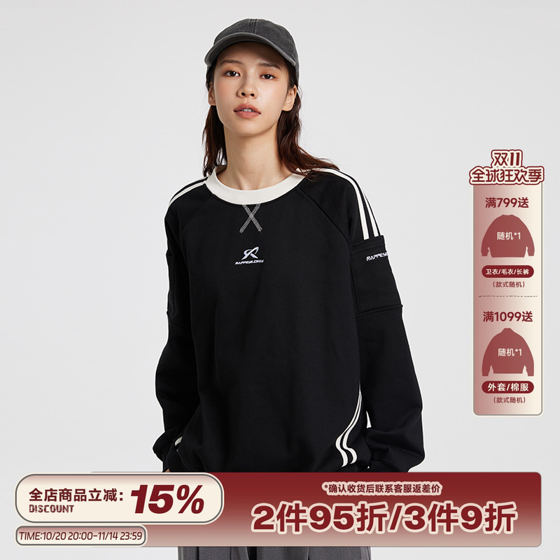 RAPPEYE双杠圆领情侣RAPP卫衣