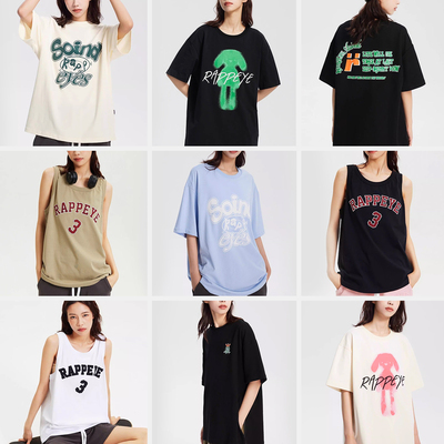 RAPPEYE涂鸦笔刷刺绣字母短袖T恤