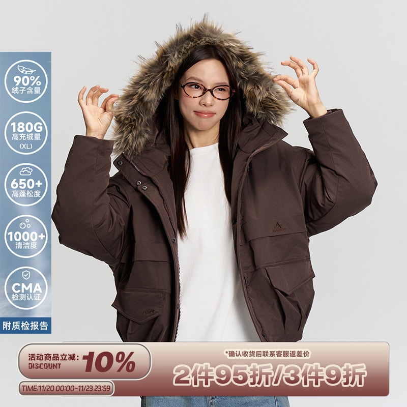 RAPPEYE复古工装羽绒短款派克服