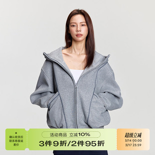 RAPPEYE 潮牌美式重磅500g连帽拉链开衫外套明辑线廓形空气层卫衣