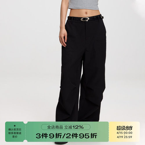 RAPPEYE新款刺绣褶皱工装裤