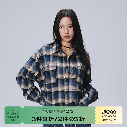 口袋刺绣衬衫长袖RAPPEYE