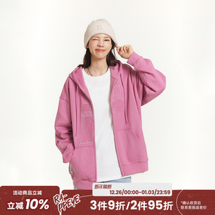 连帽情侣运动休闲拉链卫衣外套 复古国潮R字贴布开衫 RAPPEYE 美式