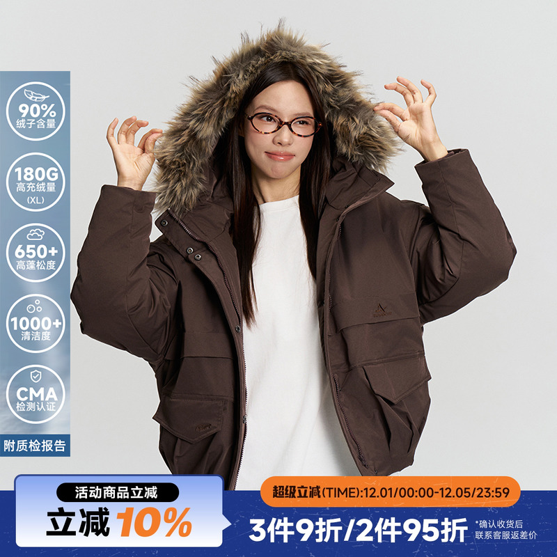 RAPPEYE复古工装羽绒短款派克服