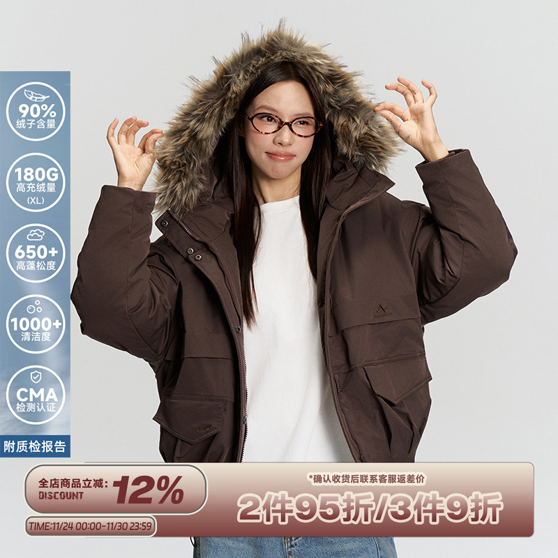 RAPPEYE复古工装羽绒短款派克服