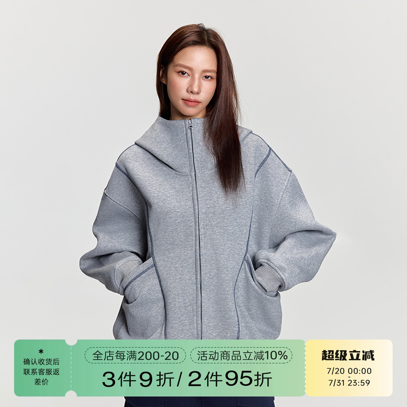 RAPPEYE连帽廓形明辑线卫衣半裙
