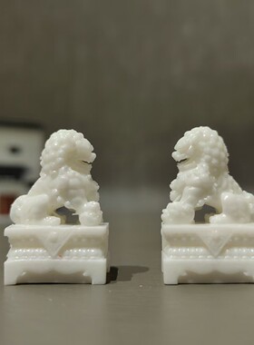 包邮仿真石狮子门口摆件模型山水沙盘假陆缸造景装饰品小摆件麒麟