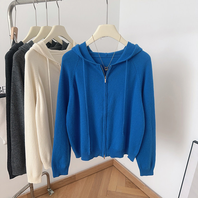 IMCC设计感双拉链连帽羊毛针织衫女冬新宽松百搭毛衣开衫外套上衣,女装/女士精品,毛衣,淘宝优惠券,粉丝福利购,淘宝优惠卷