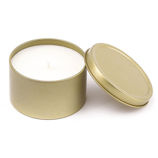 金色圆形蜡烛65*40香膏盒徽章礼品金属包装盒 拉伸平底罐香薰铁罐