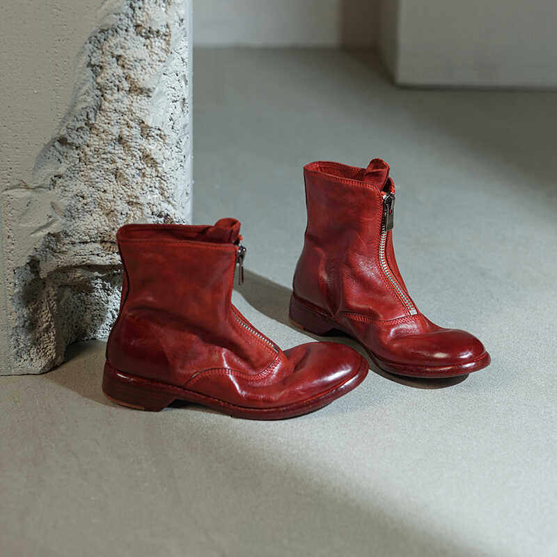 【真皮大底】意大利进口马皮GUIDI鬼帝靴310 210 PL2前拉链马丁靴