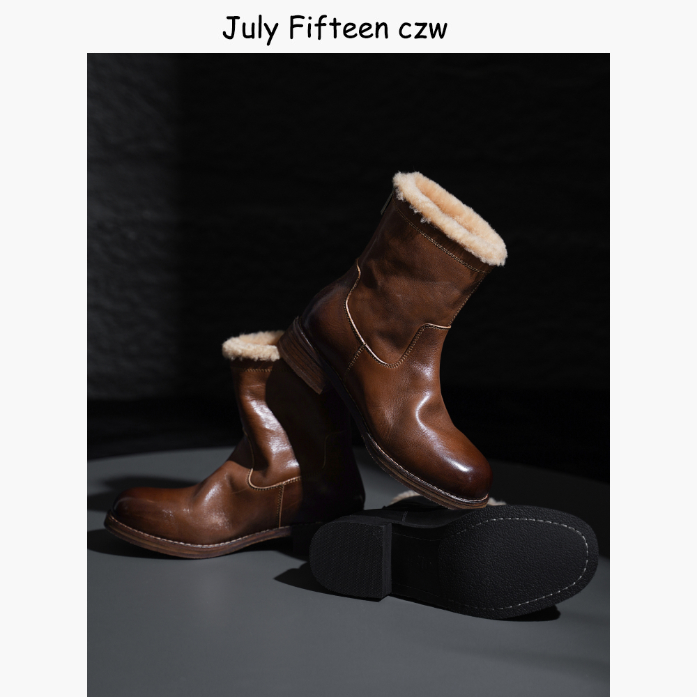 真皮大底~纯羊毛一体保暖雪地靴