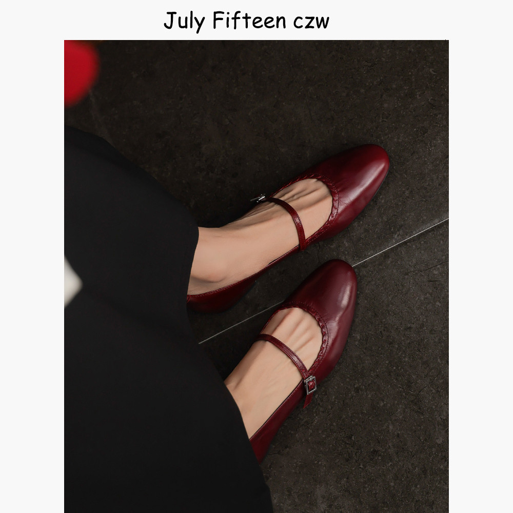 头层牛皮~法式复古一字扣带玛丽珍鞋女2026春季新款2cm平底单鞋,女鞋,玛丽珍鞋,淘宝优惠券,粉丝福利购,淘宝优惠卷