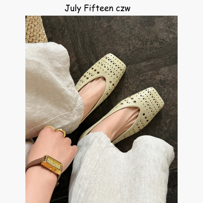 网红同款春夏透气镂空平底单鞋