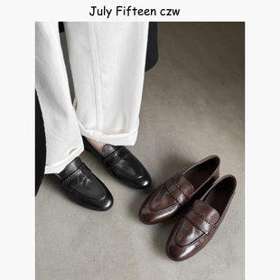 2026新款 百搭懒人鞋 英伦复古平底鞋 女圆头小皮鞋 乐福鞋 头层牛皮