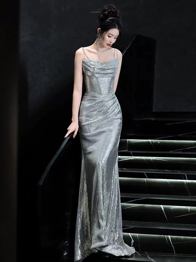 Colored elite evening dress, high-quality style, bright catchy style, "fish tail" cut