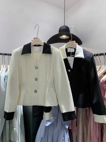 单排扣优雅复古短外套  85021#  HJY