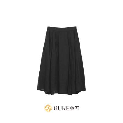 谷可高腰A字褶皱显瘦半身裙