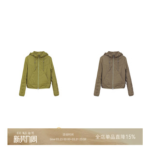 GKE 谷可M1137连帽拉链棉服女宽松街头风外套休闲棉袄