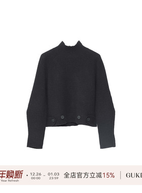 GKE/谷可MS6037高领套头羊毛衫2025冬季慵懒风小众针织衫上衣